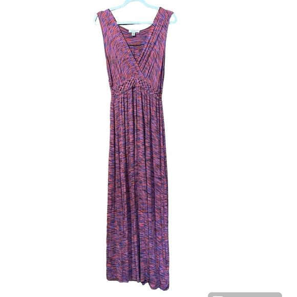 Spense Sleeveless Maxi Dress Cinched Braided Waist Faux Wrap Women's Size Medium - Picture 1 of 12